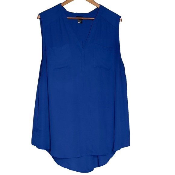 torrid Tops - Torrid Harper Challis Size 3 Pullover Blue Sleeveless Blouse